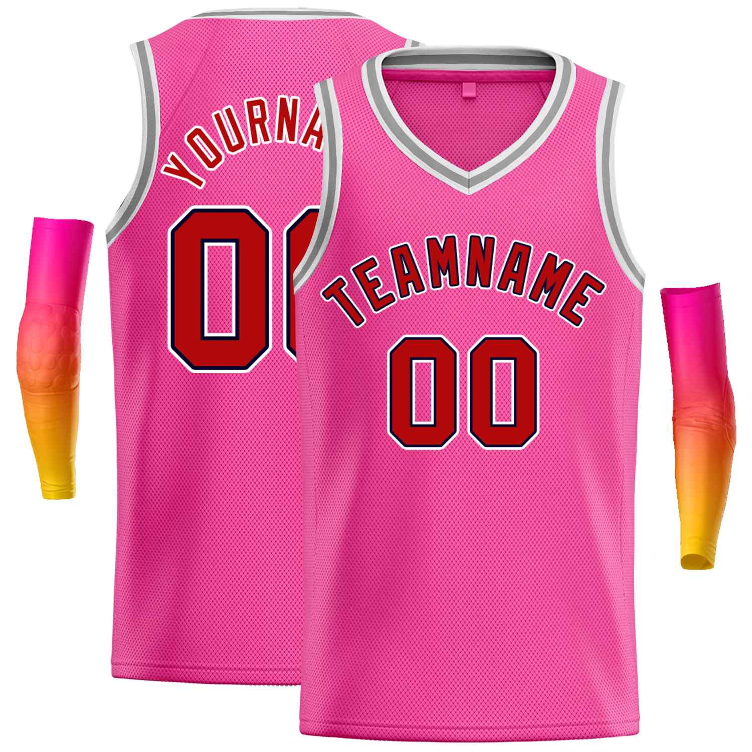 Custom Pink Maroon-Black Classic Tops Men Casual Basketball Jersey