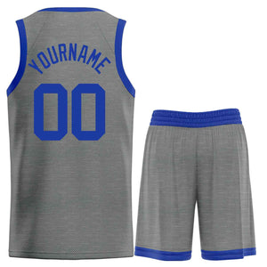 Custom Dark Gray Royal Classic Sets Bull Basketball Jersey