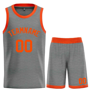 Custom Dark Gray Orange Classic Sets Bull Basketball Jersey