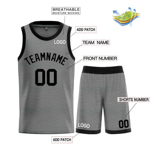 Custom Dark Gray Black Classic Sets Bull Basketball Jersey