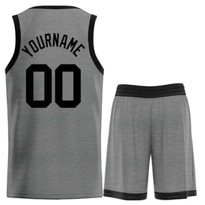 Maillot de basket-ball Bull personnalisé, gris foncé, noir, ensembles classiques