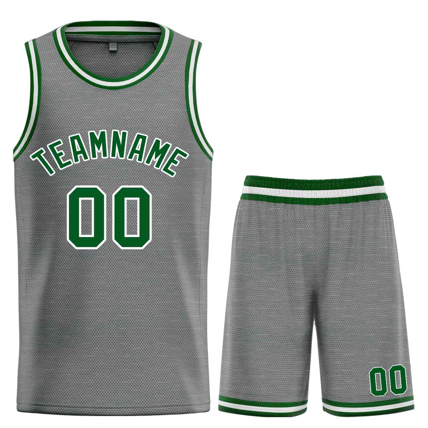 Custom Dark Gray Green-White Classic Sets Bull Basketball Jersey