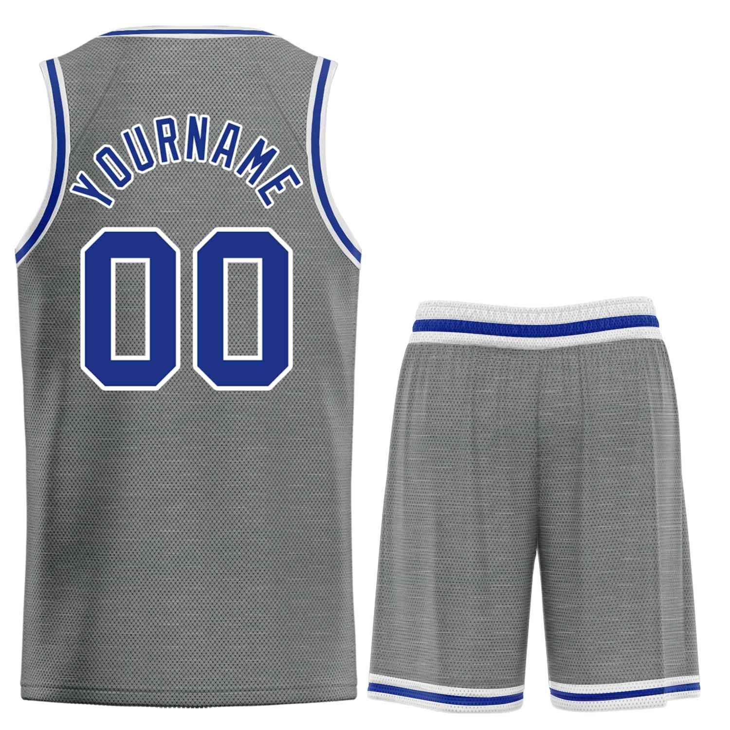 Maillot de basket-ball Bull personnalisé, gris foncé, Royal-blanc, ensembles classiques