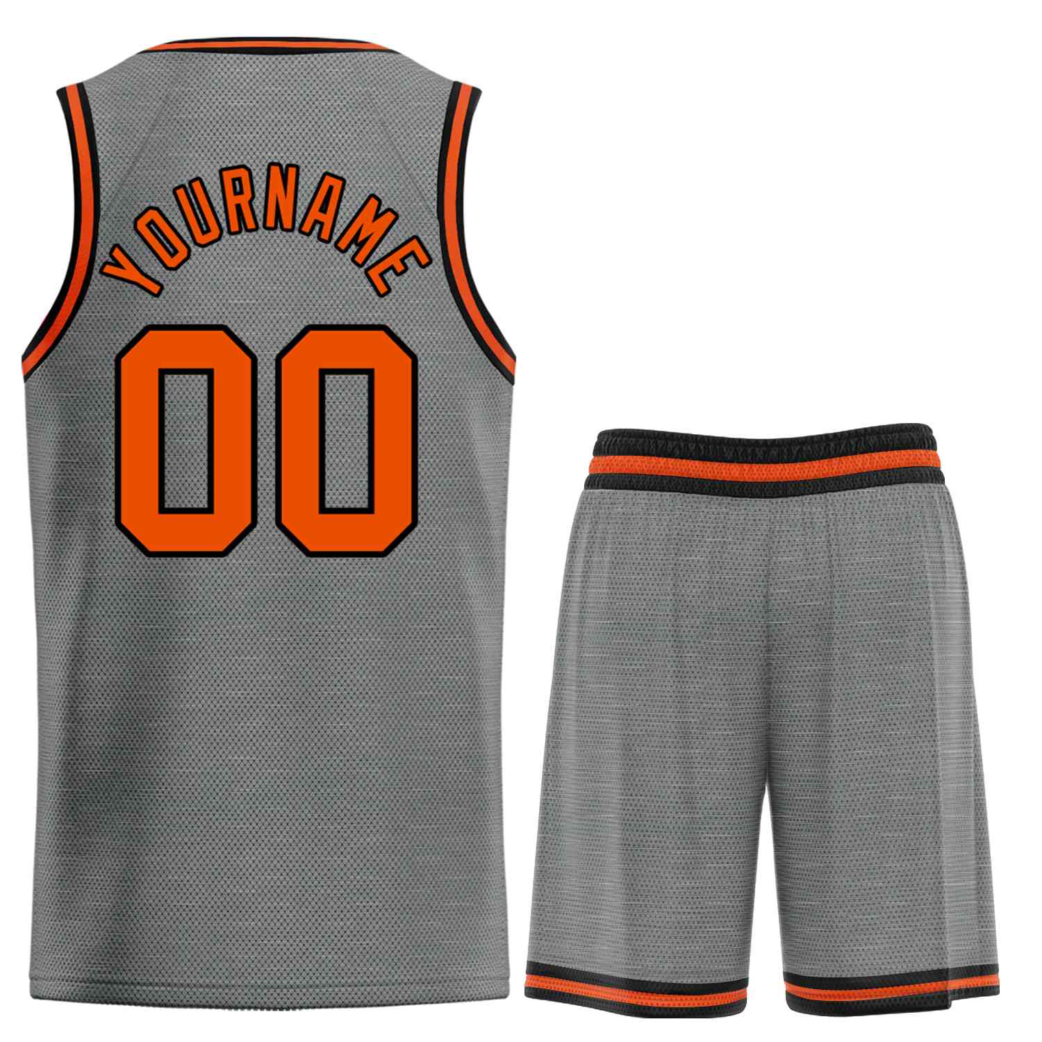 Maillot de basket-ball Bull personnalisé, gris foncé, Orange-noir, ensembles classiques