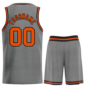 Custom Dark Gray Orange-Black Classic Sets Bull Basketball Jersey