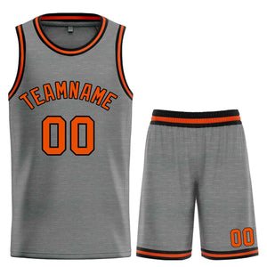 Maillot de basket-ball Bull personnalisé, gris foncé, Orange-noir, ensembles classiques