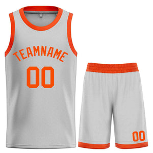 Maillot de basket-ball Bull personnalisé, gris et Orange, ensembles classiques