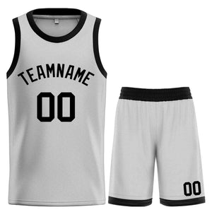 Maillot de basket-ball Bull personnalisé, gris et noir, ensembles classiques