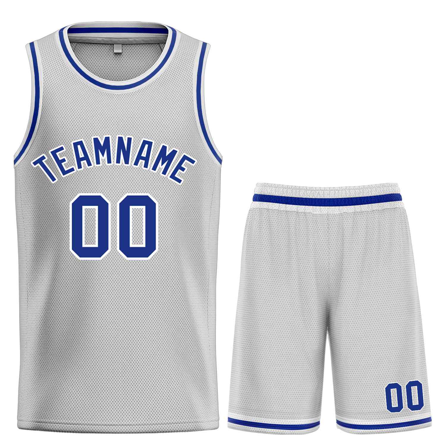 Custom Gray Royal-White Classic Sets Bull Basketball Jersey