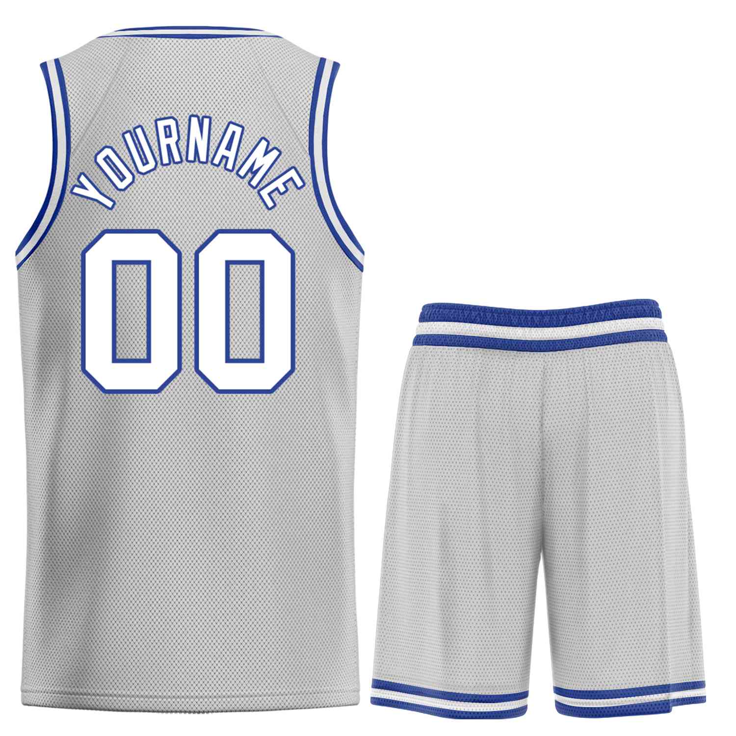 Maillot de basket-ball Bull personnalisé gris blanc-Royal Classic