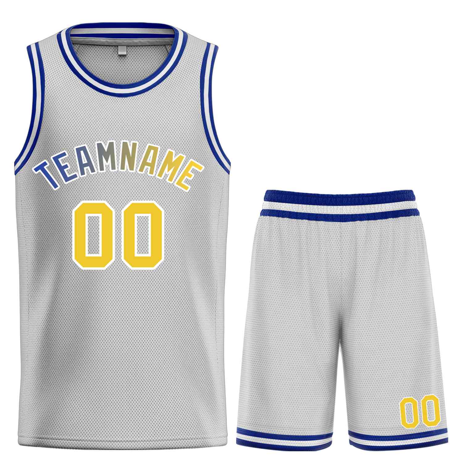 Custom Gray Yellow-White Classic Sets Bull Basketball Jersey