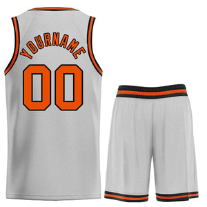 Maillot de basket-ball Bull personnalisé, gris, Orange-noir, ensembles classiques