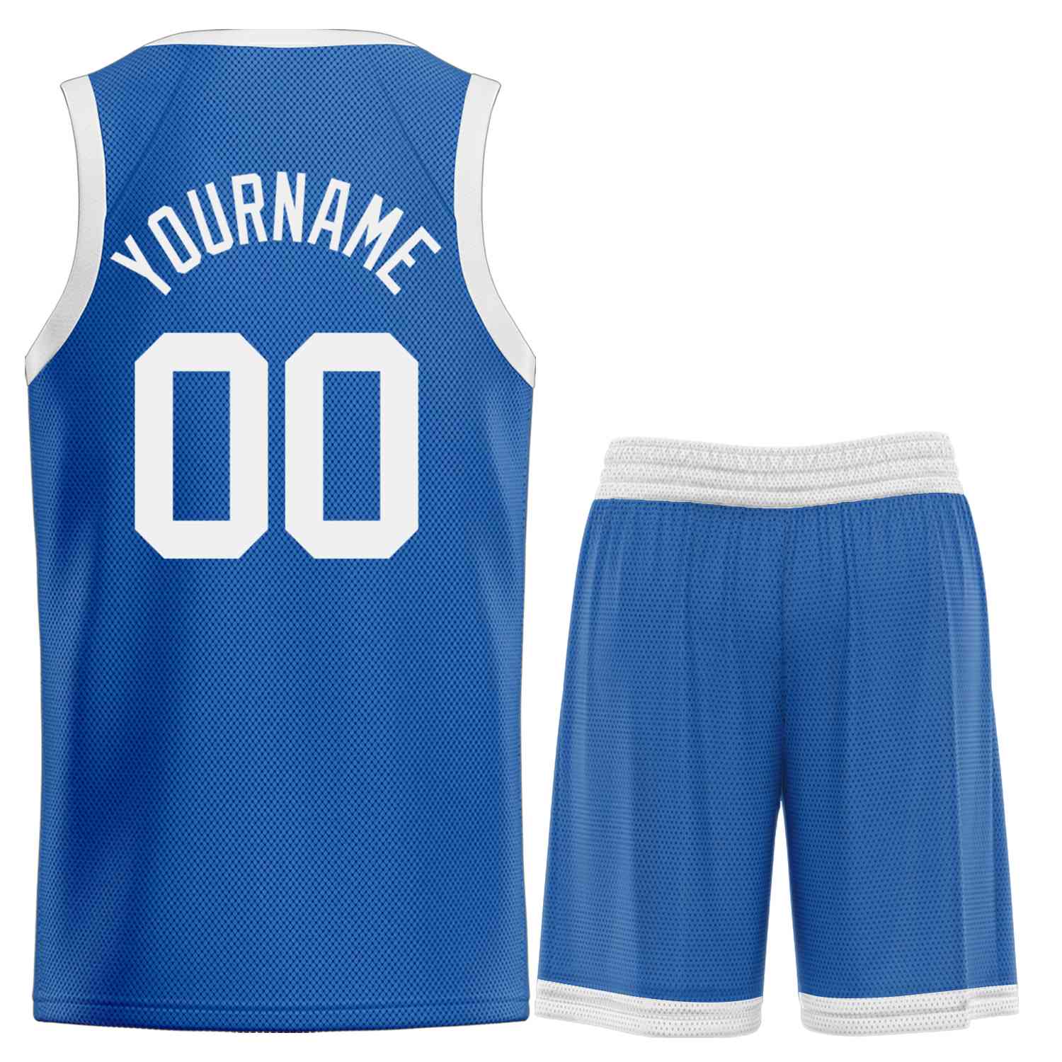 Maillot de basket-ball incurvé personnalisé Blue White Bull Classic