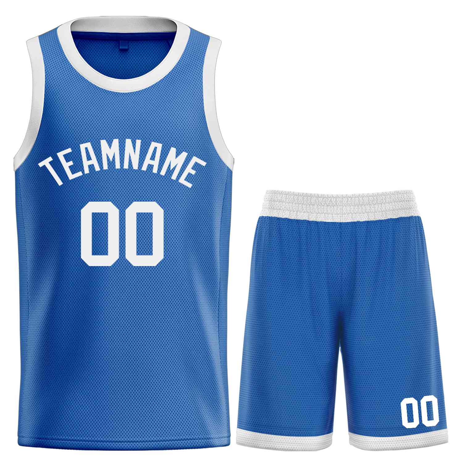 Maillot de basket-ball incurvé personnalisé Blue White Bull Classic