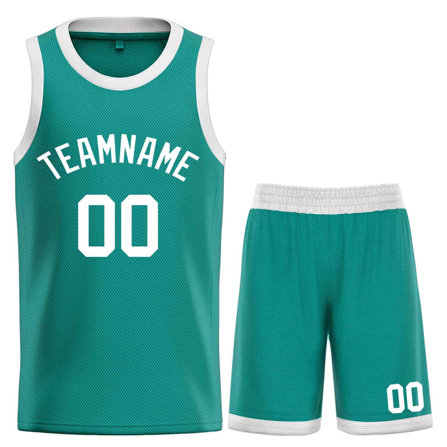 Custom Teal White Bull Classic Sets Basketball Jersey