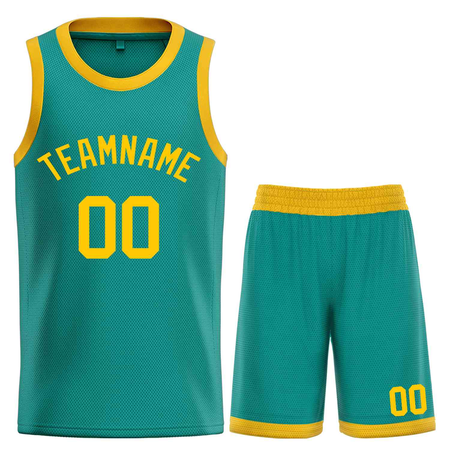 Custom Teal Yellow Bull Classic Sets Basketball Jersey