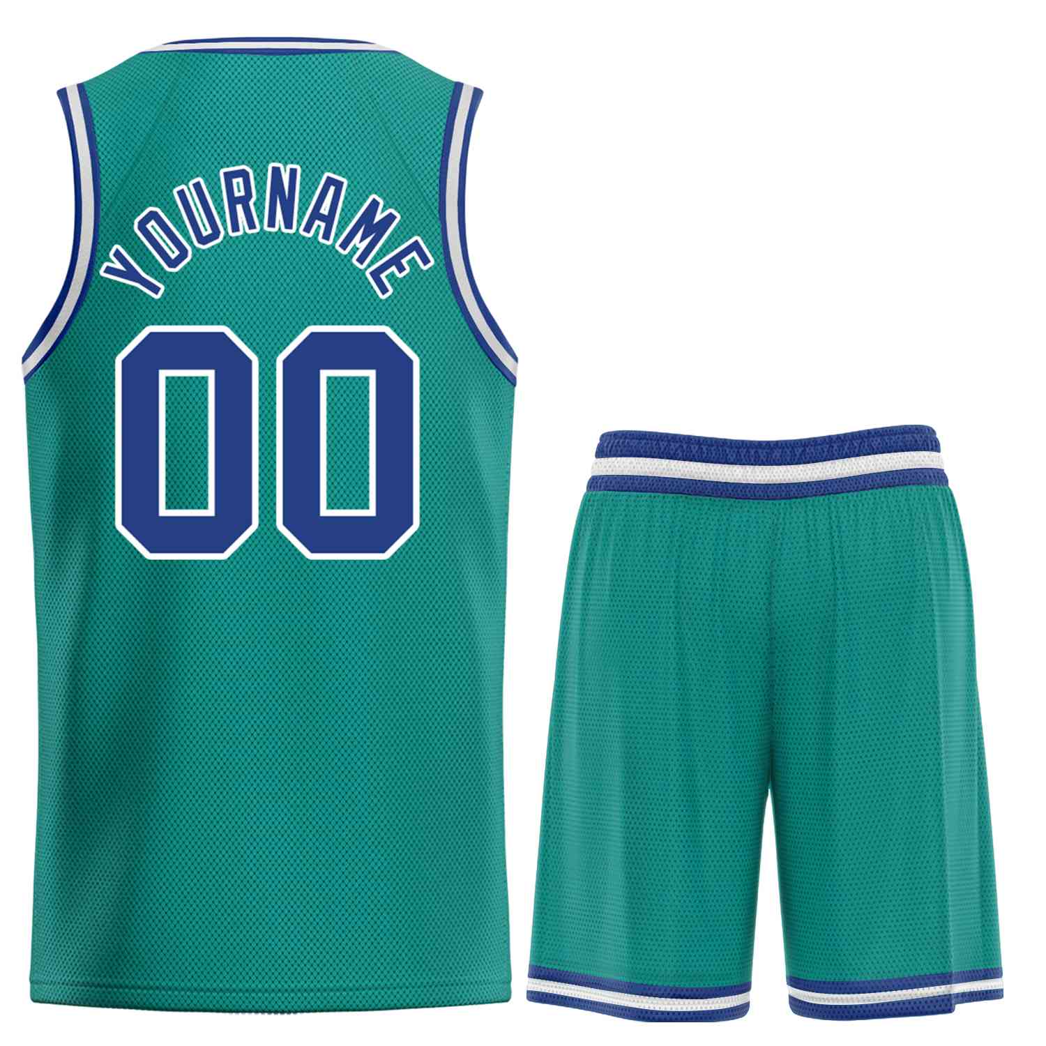 Custom Teal Royal-White Bull Classic Sets Basketball Jersey