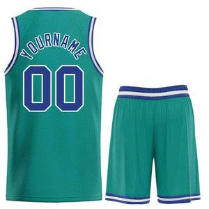 Maillot de basket-ball personnalisé bleu sarcelle Royal-White Bull, ensembles classiques