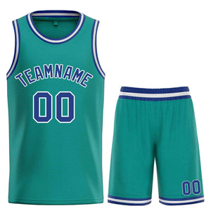 Custom Teal Royal-White Bull Classic Sets Basketball Jersey