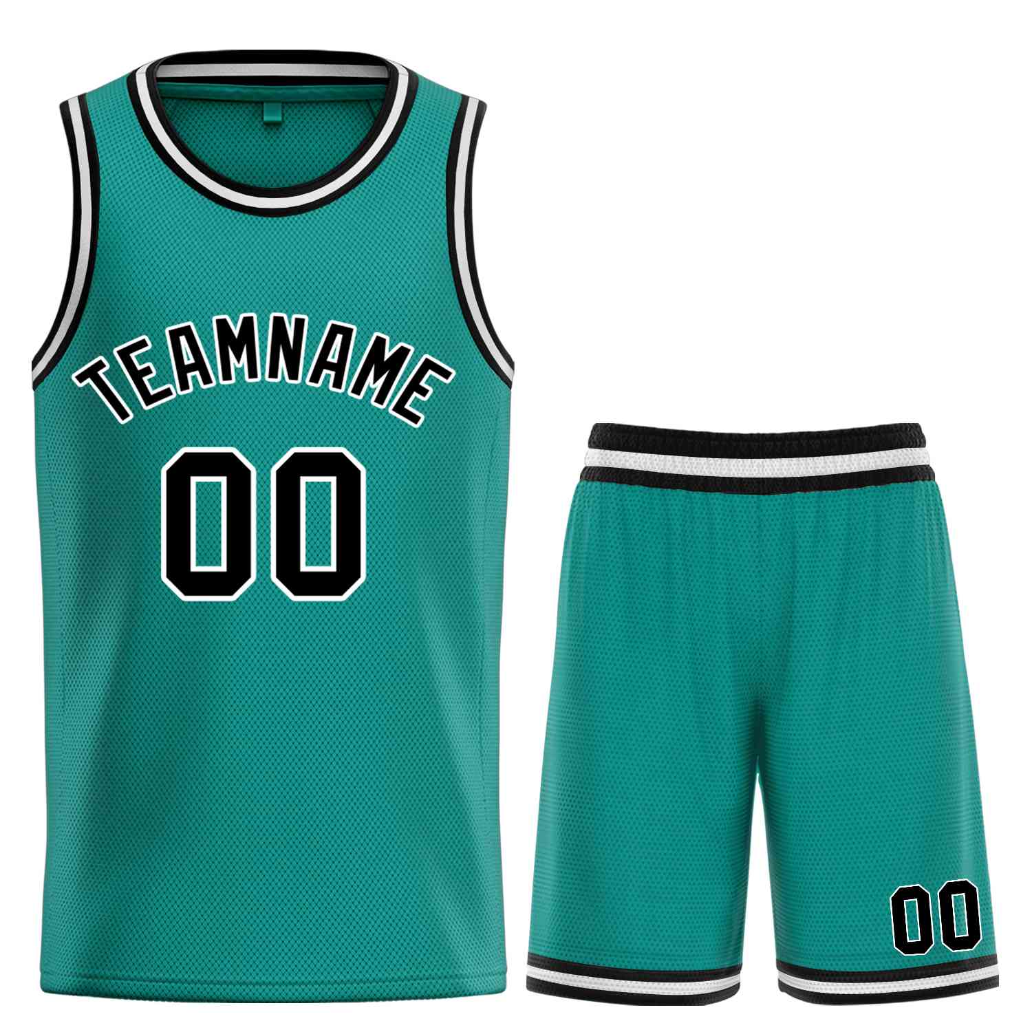 Custom Teal Black-White Bull Classic Sets Basketball Jersey