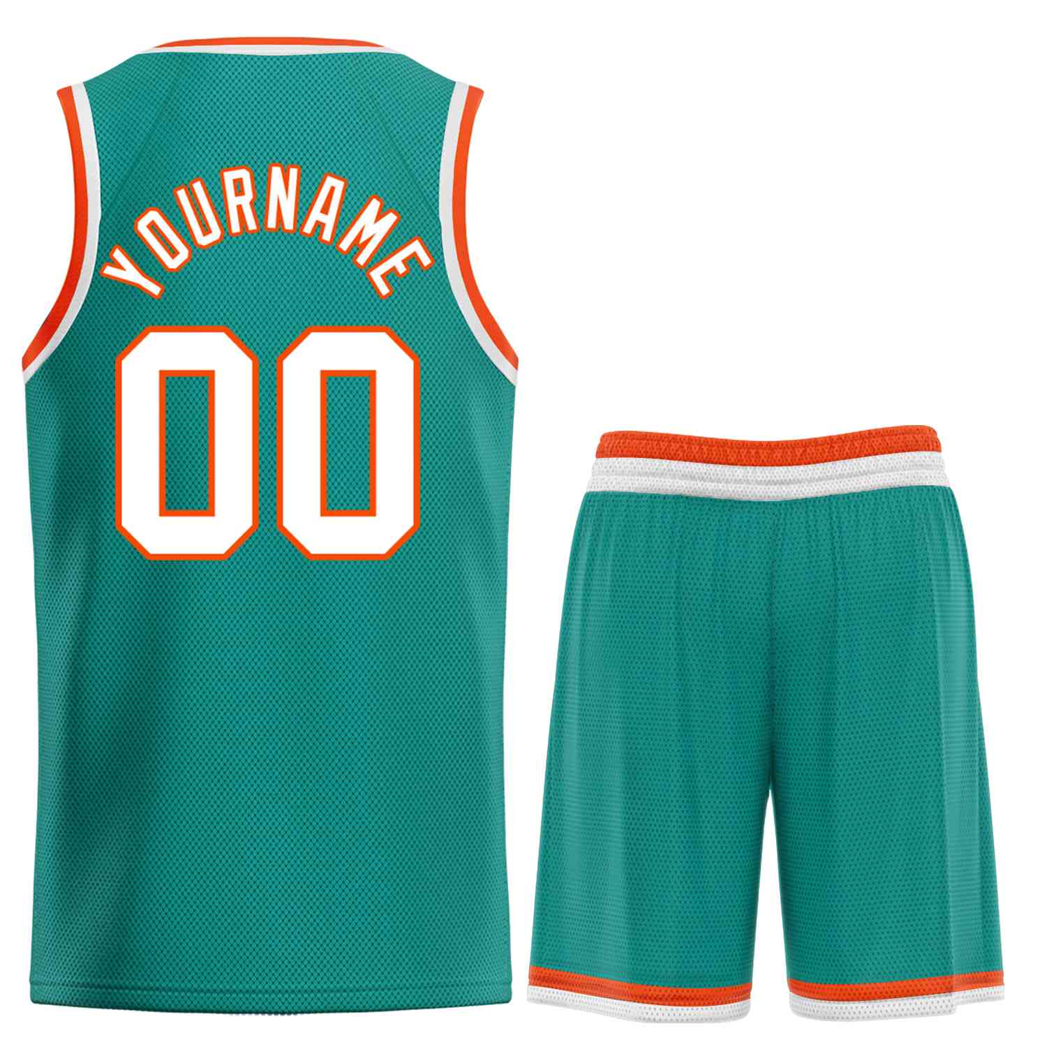 Custom Teal White-Orange Bull Classic Sets Basketball Jersey