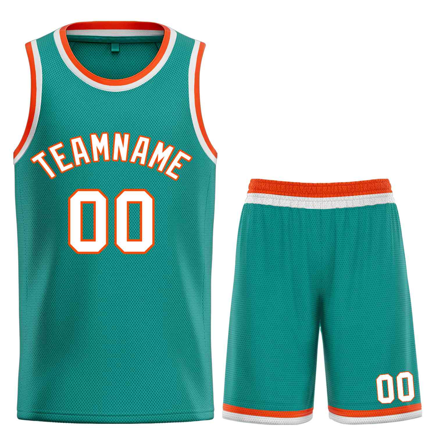 Custom Teal White-Orange Bull Classic Sets Basketball Jersey