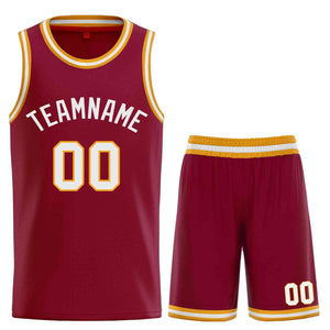 Maillot de basket-ball incurvé personnalisé marron blanc-classique