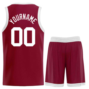 Maillot de basket-ball incurvé personnalisé marron blanc-classique