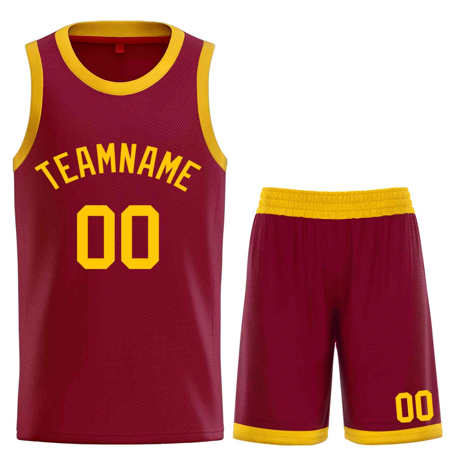 Maillot de basket-ball incurvé personnalisé, ensembles classiques jaune marron