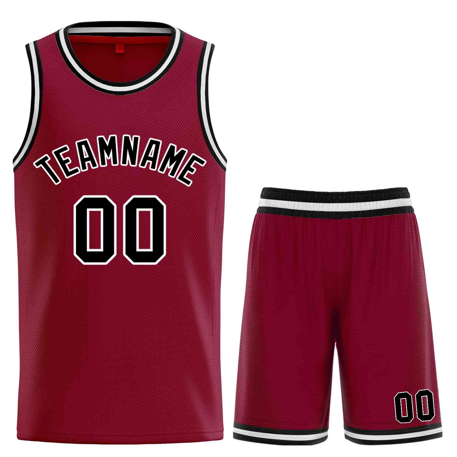 Maillot de basket-ball incurvé personnalisé, ensembles classiques marron noir-blanc