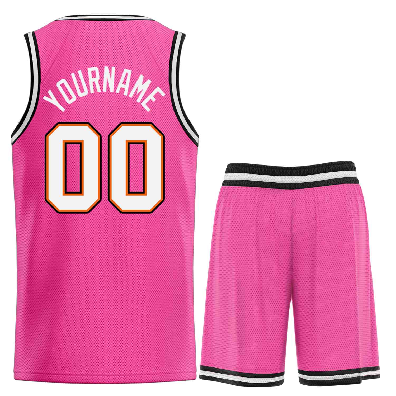 Custom Pink White-Orange Classic Sets Bull Basketball Jersey