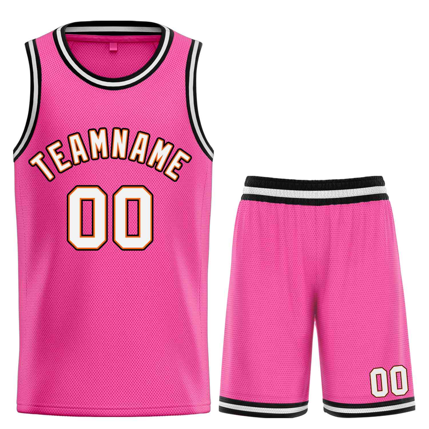 Custom Pink White-Orange Classic Sets Bull Basketball Jersey