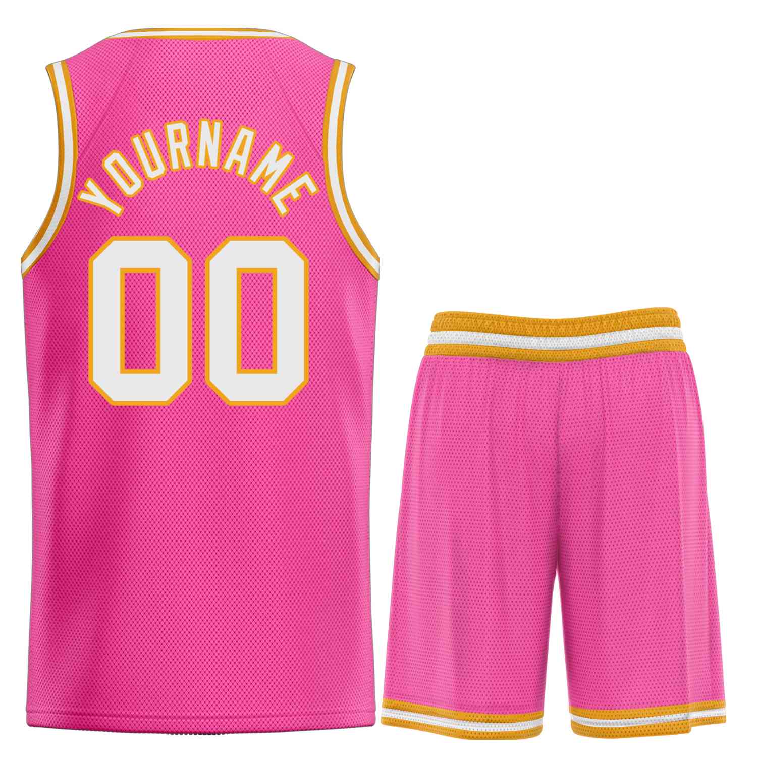 Custom Pink White Classic Sets Bull Basketball Jersey