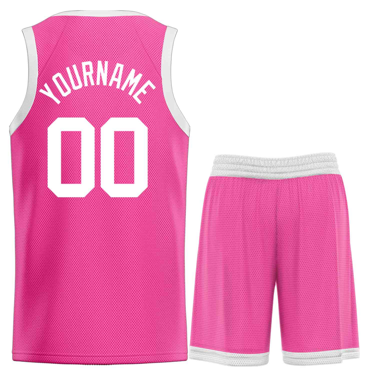 Maillot de basket-ball Bull, ensemble classique rose et blanc personnalisé