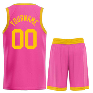 Maillot de basket-ball Bull personnalisé, rose et jaune, ensembles classiques