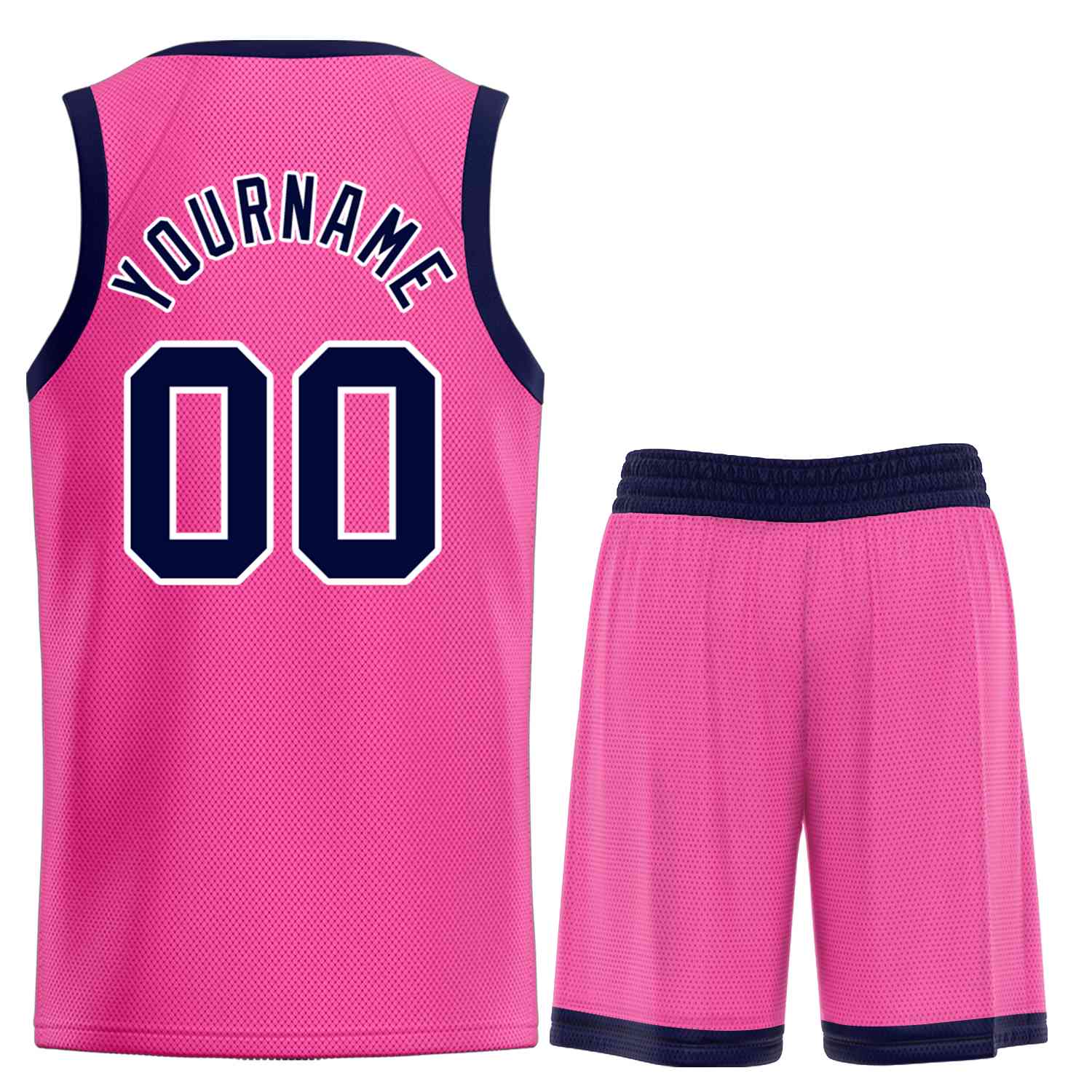 Maillot de basket-ball Bull personnalisé, ensemble classique rose marine-blanc