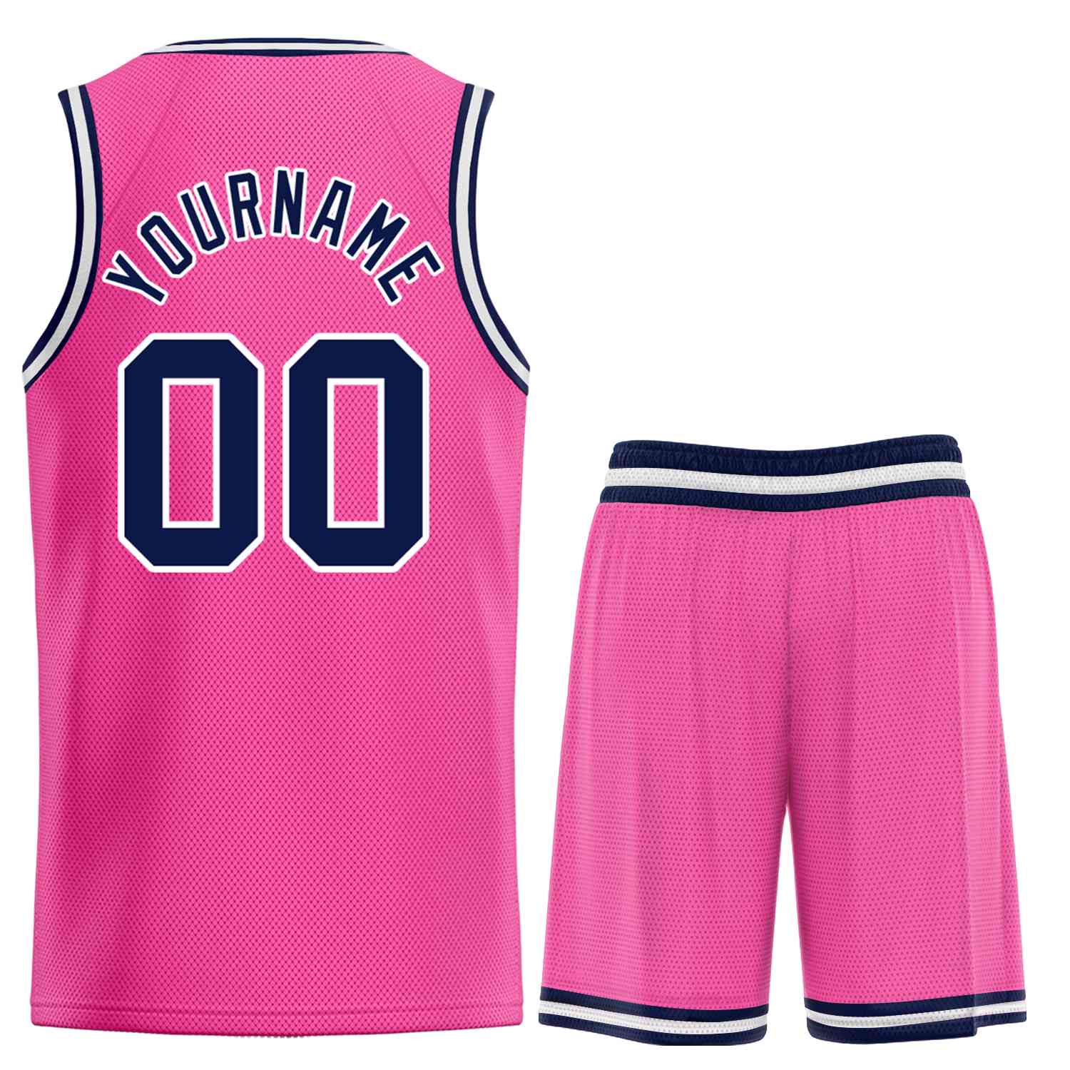 Maillot de basket-ball Bull personnalisé, ensemble classique rose marine-blanc