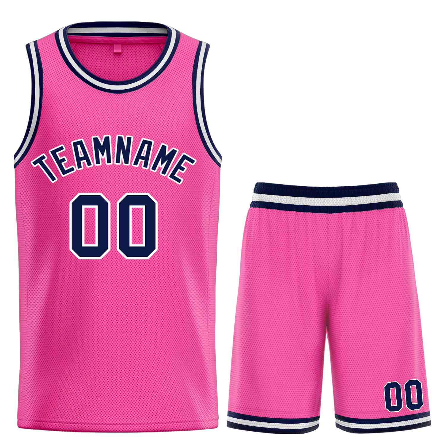 Maillot de basket-ball Bull personnalisé, ensemble classique rose marine-blanc