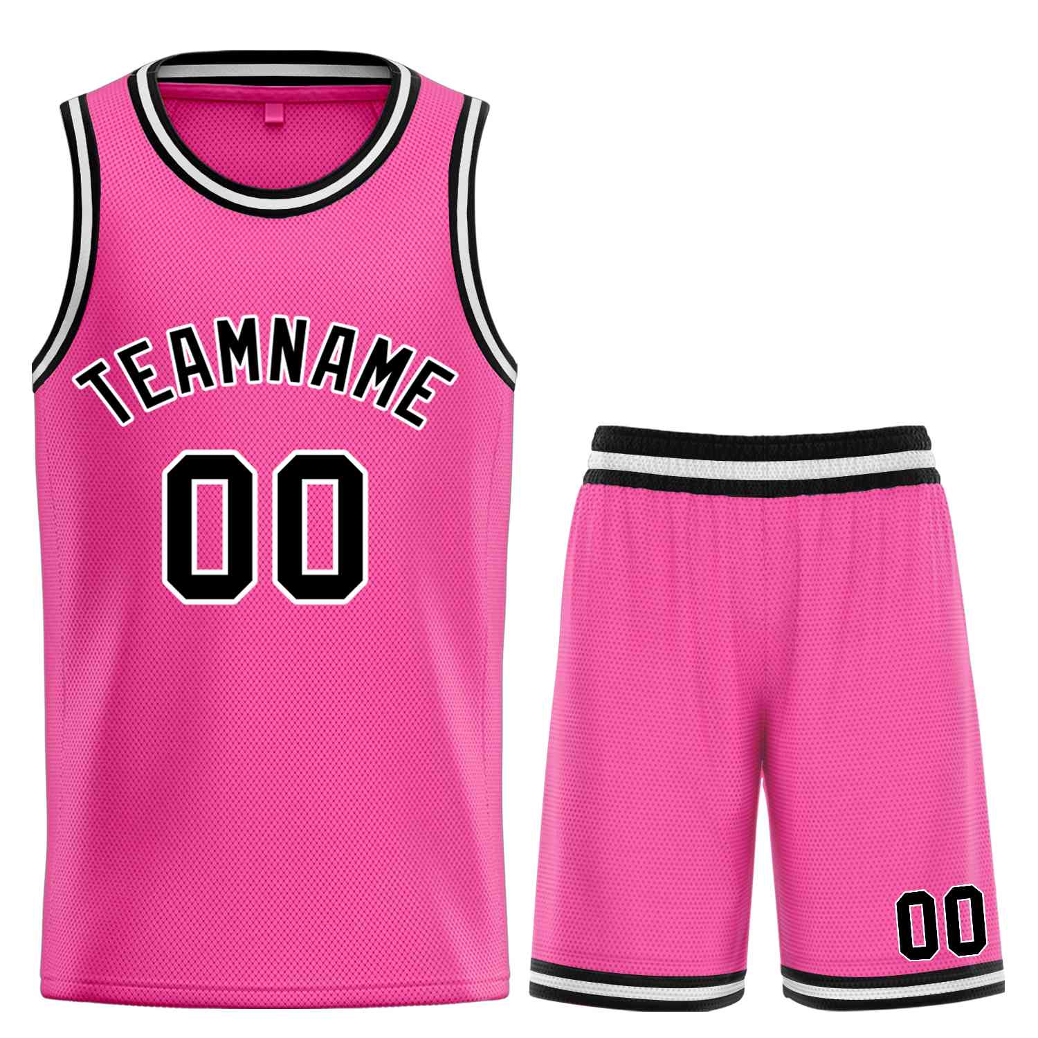 Custom Pink Black-White Classic Sets Bull Basketball Jersey