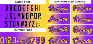 Custom Yellow Purple Black-Purple Gradient Fashion Tops Heal Basketball Jersey