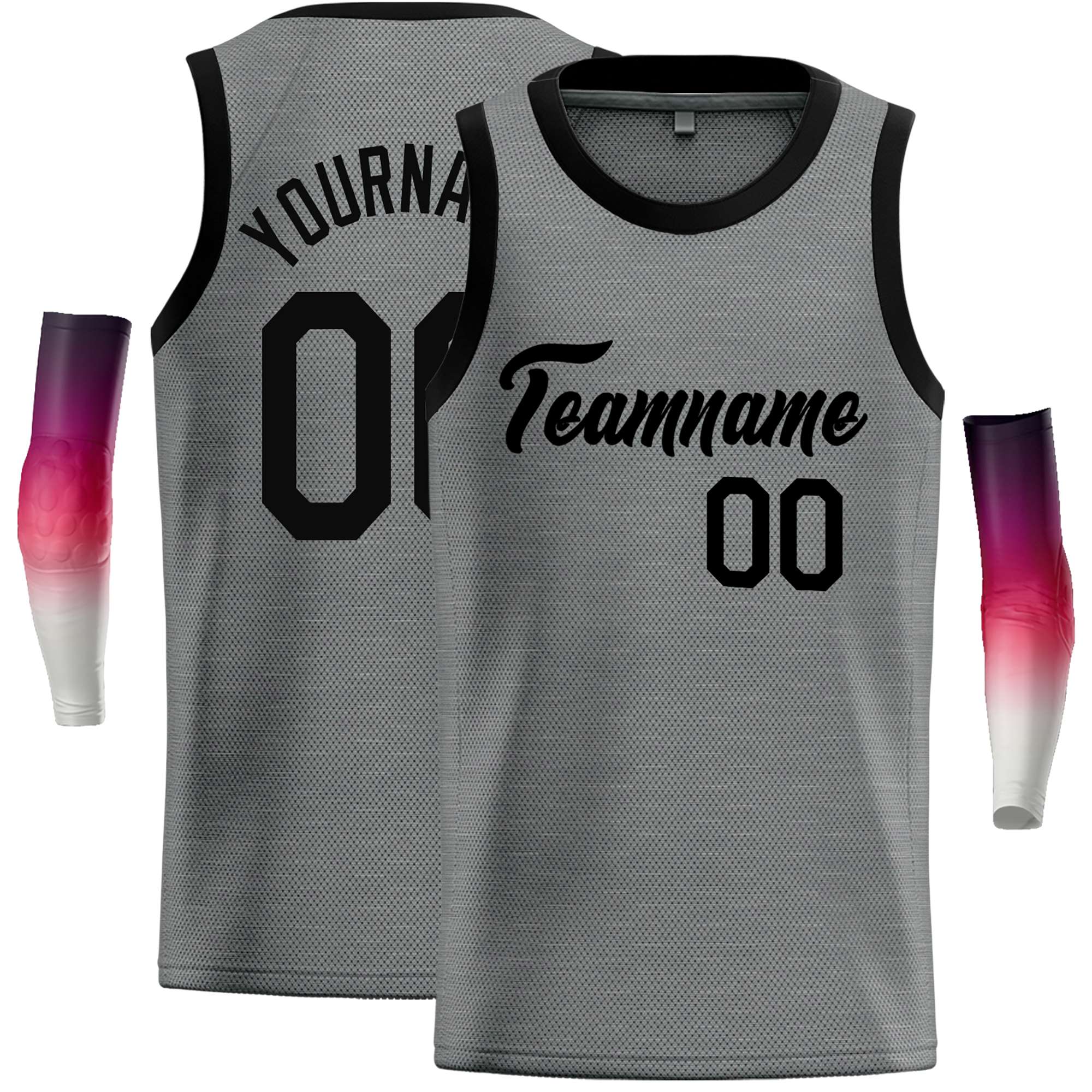 Custom Dark Gray Black Classic Tops Casual Basketball Jersey