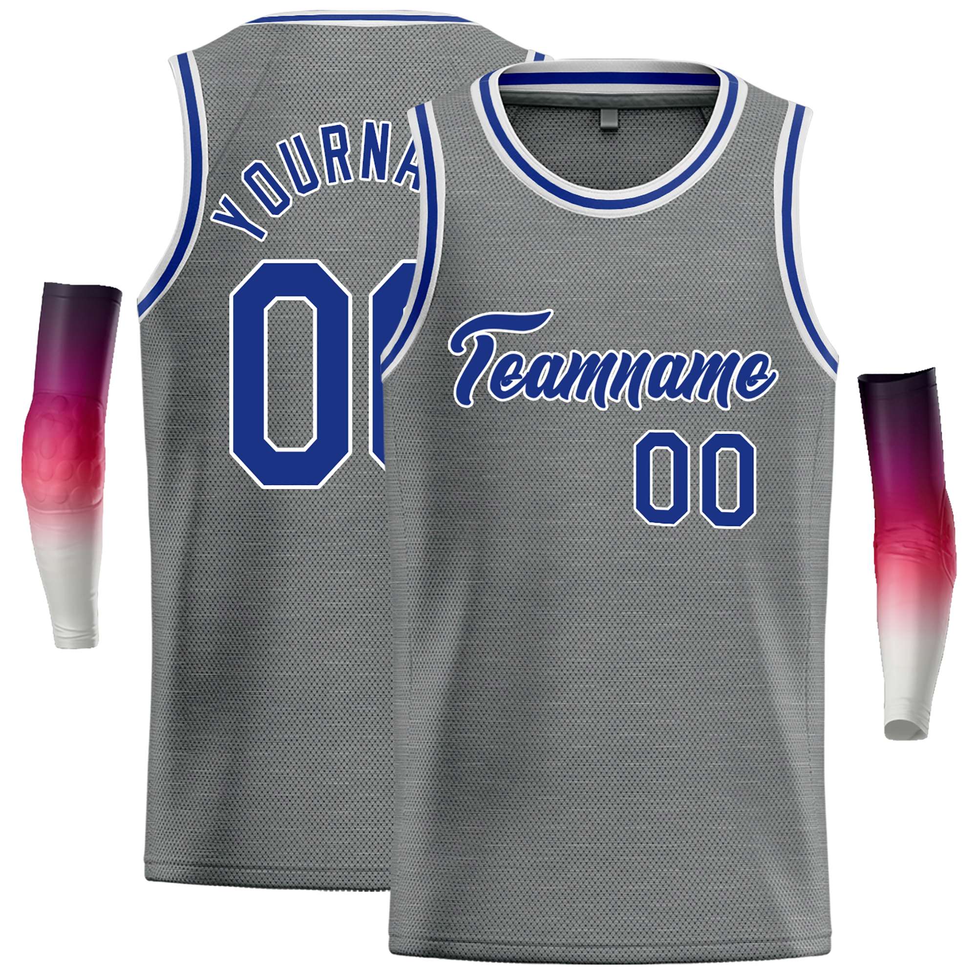 Custom Dark Gray Royal Classic Tops Casual Basketball Jersey