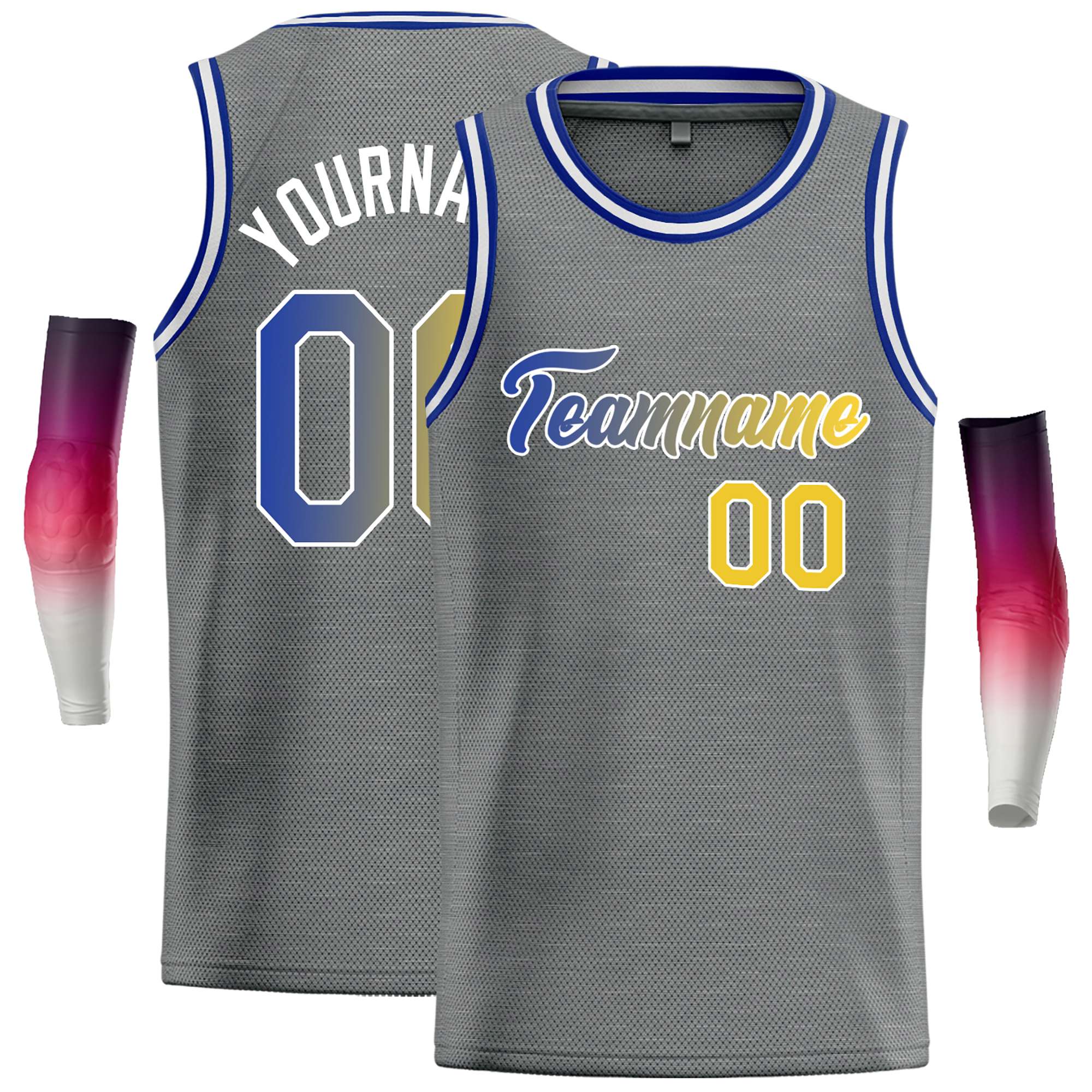 Custom Dark Gray Royal-White Classic Tops Casual Basketball Jersey