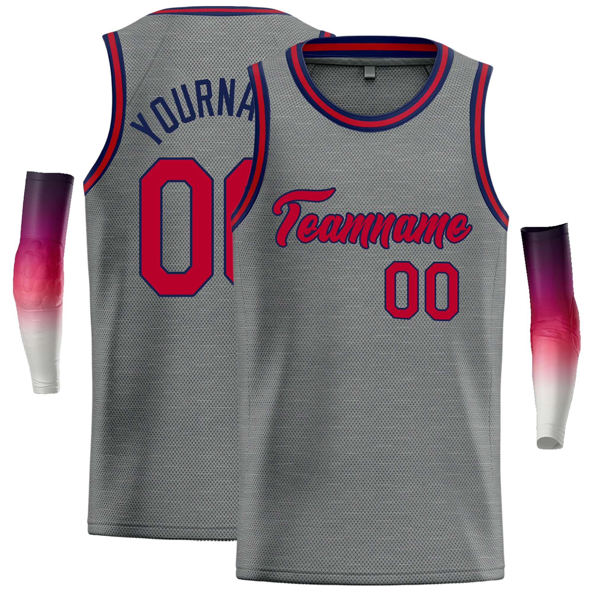 Custom Dark Gray Maroon-Navy Classic Tops Casual Basketball Jersey