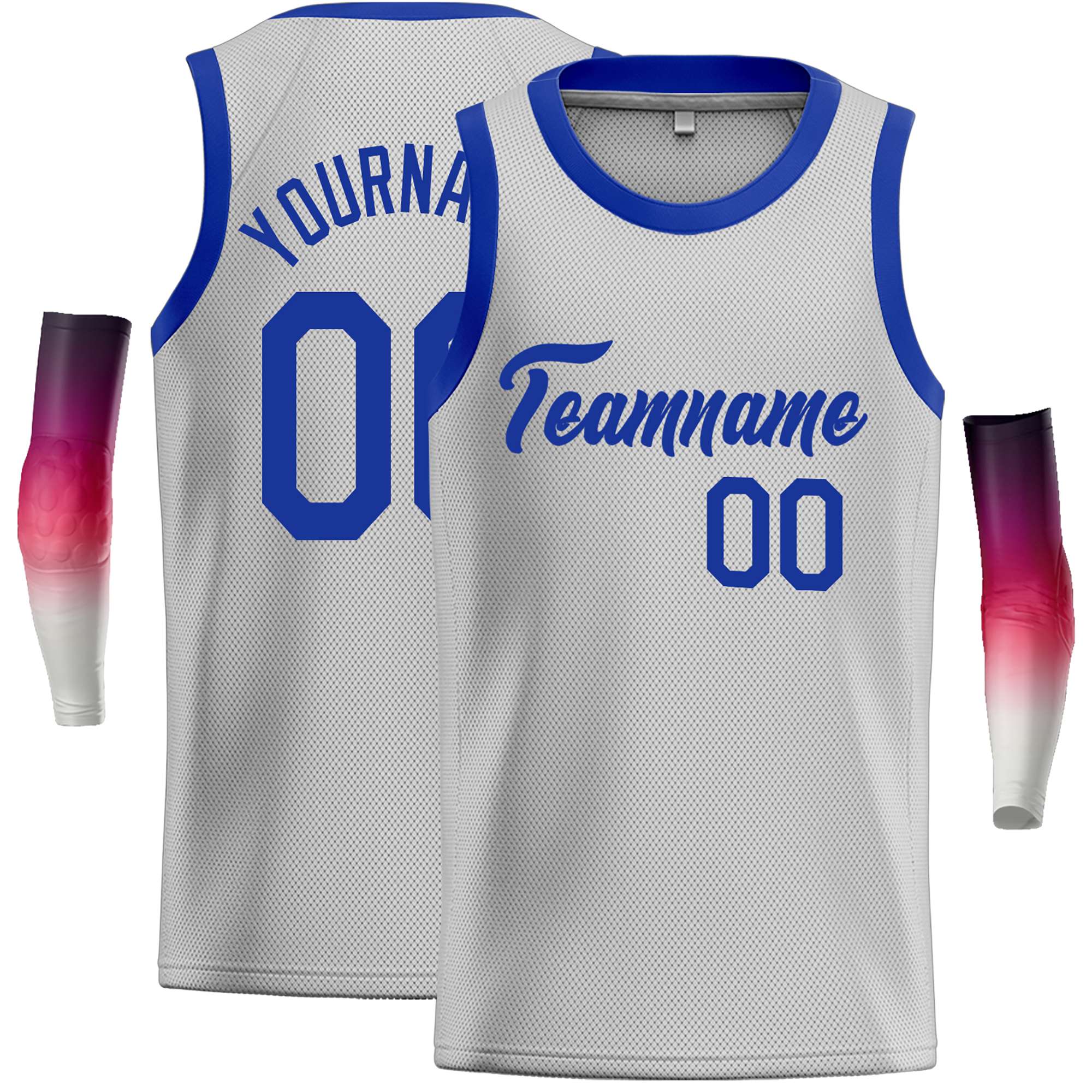 Custom Gray Royal Classic Tops Casual Basketball Jersey