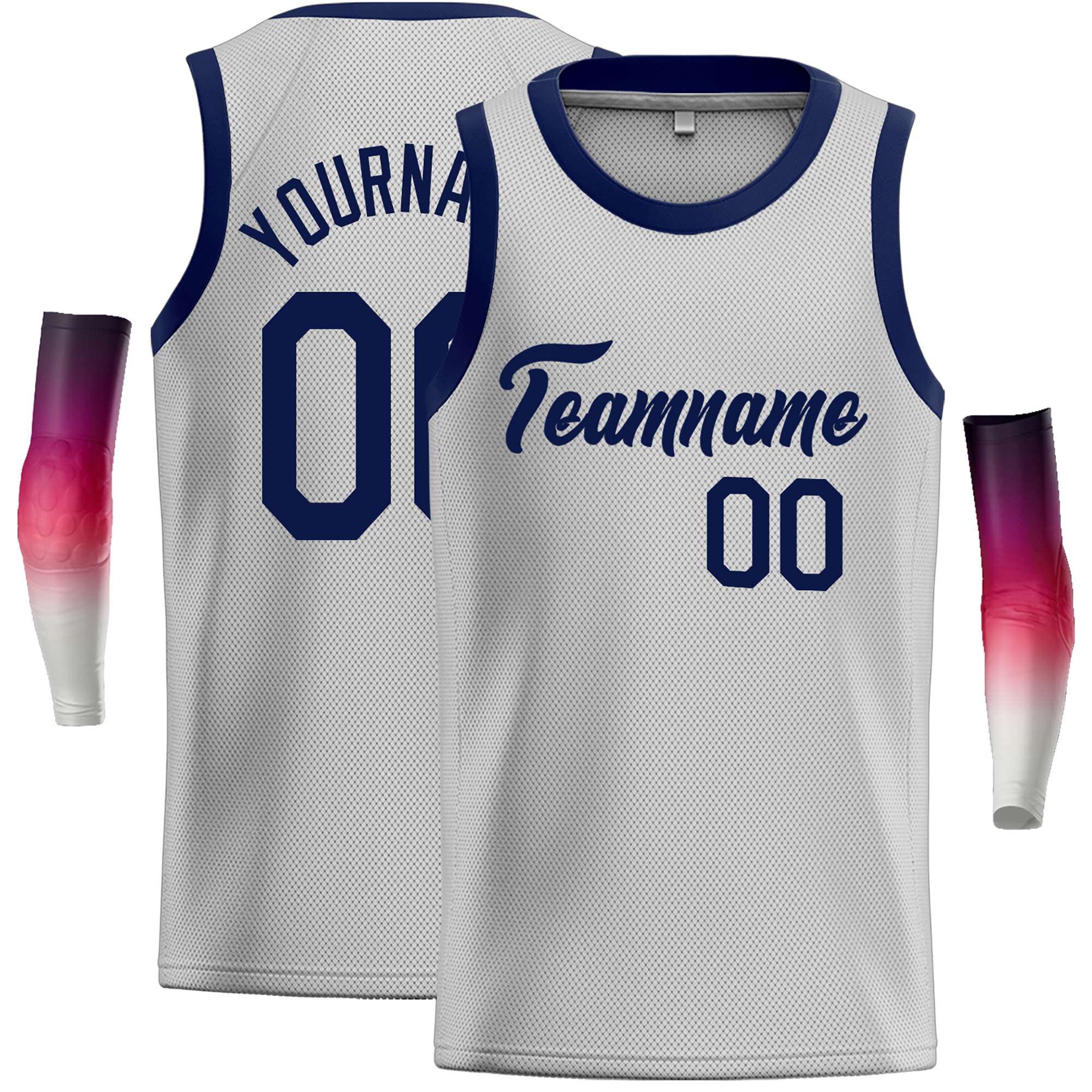 Custom Gray Navy Classic Tops Casual Basketball Jersey