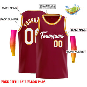 Custom Crimson White Classic Tops Casual Basketball Jersey