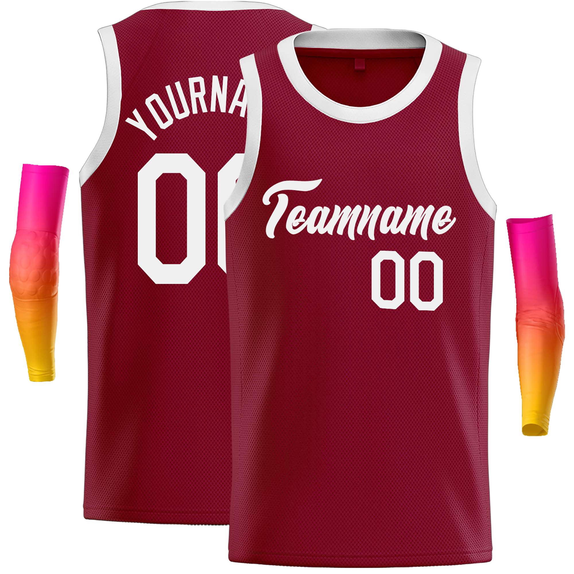 Custom Crimson White Classic Tops Casual Basketball Jersey