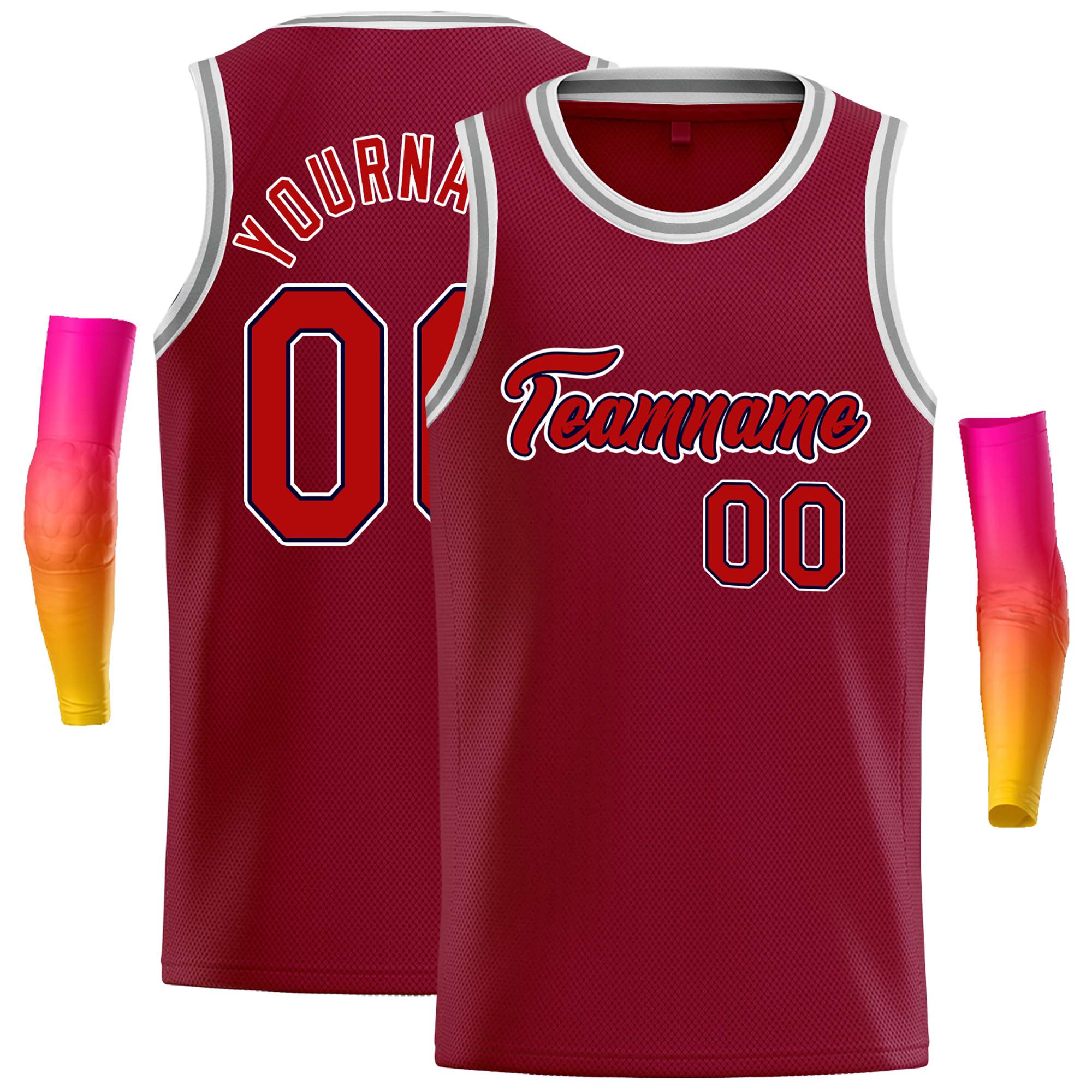 Custom Crimson Red-Black Classic Tops Casual Basketball Jersey