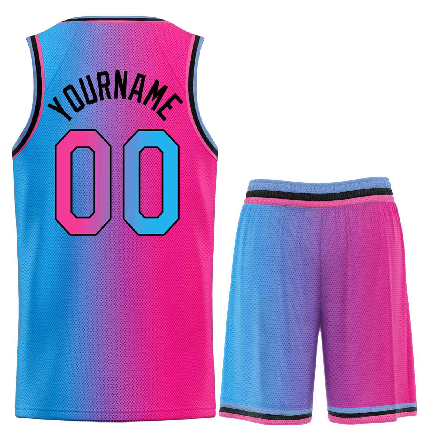 KXK Pink Basketball Jersey, Blue and Black Jersey - KXKSHOP